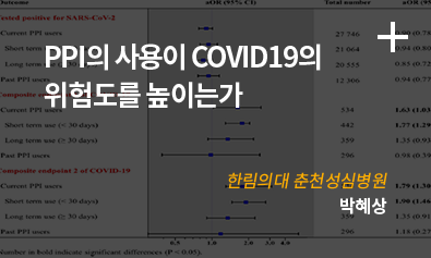PPI의 사용이 COVID19의 위험도를 높이는가 / 한림의대 춘천성심병원 박혜상